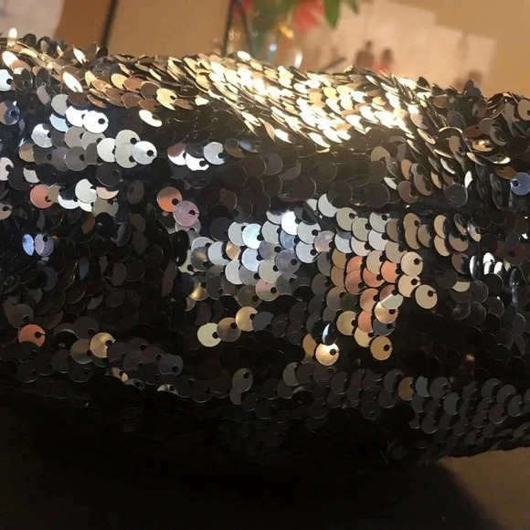 Sequin Cinch Bucket Bag Black Small Purse & Coach Wristlet in Great Condition - Picture 6 of 15